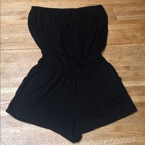 Forever 21 black strapless romper.